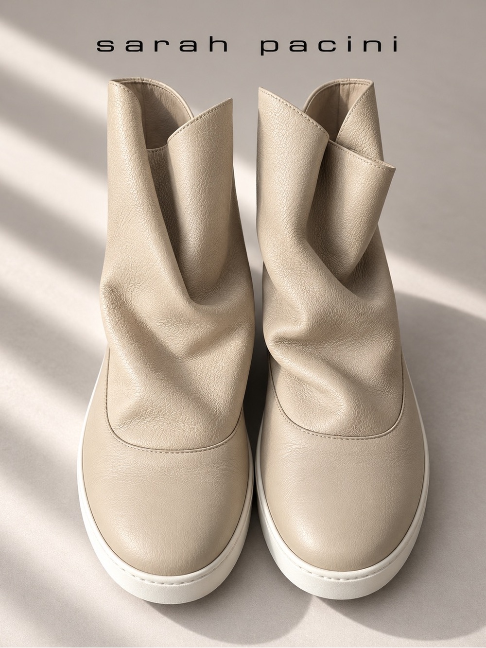 Sarah Pacini 🏛️ - cream leather slouch booties
